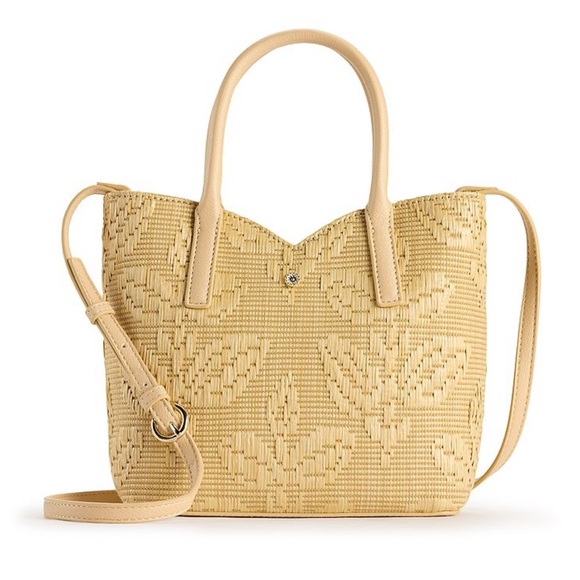 LC Lauren Conrad Tulip Mini Crossbody Straw Bag NWT - Picture 1 of 9